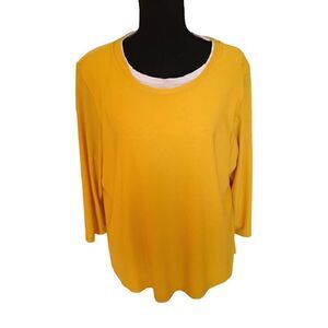OURS Yellow Double Layer T-Shirt Size L
